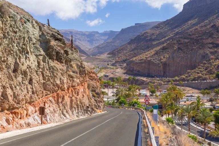 Kustweg op het eiland Gran Canaria, Spanje